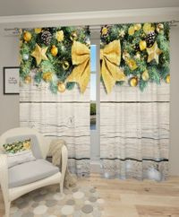 Zasłona gotowa Złota kokardka