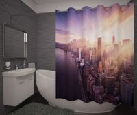 Zasłona Prysznicowa Miejski poranek na rzeką