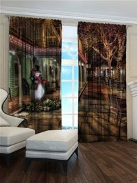 Zasłona Świąteczna ulica nocą