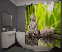 Zasłona Prysznicowa Medytacje w bambusowym lesie