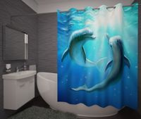 Zasłona Prysznicowa Delfiny