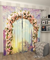 Zasłona gotowa oświetlony Łuk z kwiatów