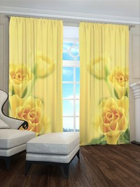 Zasłona gotowa Żółte Róze
