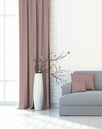 Brązowa zasłona gotowa jednokolorowa jednoczęściowa