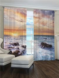 Zasłona Gotowa Zachód słońca nad morzem