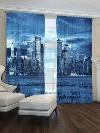 Zasłona Gotowa City na niebiesko