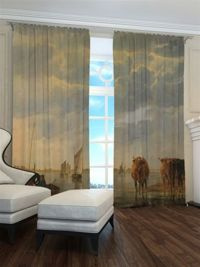 Zasłona Gotowa pejzaż  z chmurami