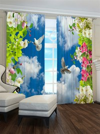 Zasłona gotowa Wiosna i kwitnące jabłonie