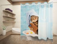 Zasłona Prysznicowa Kot w kąpieli