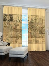 Zasłona gotowa Zabytkowa mapa w sepii