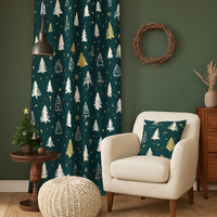 Zasłona gotowa Złote choinki